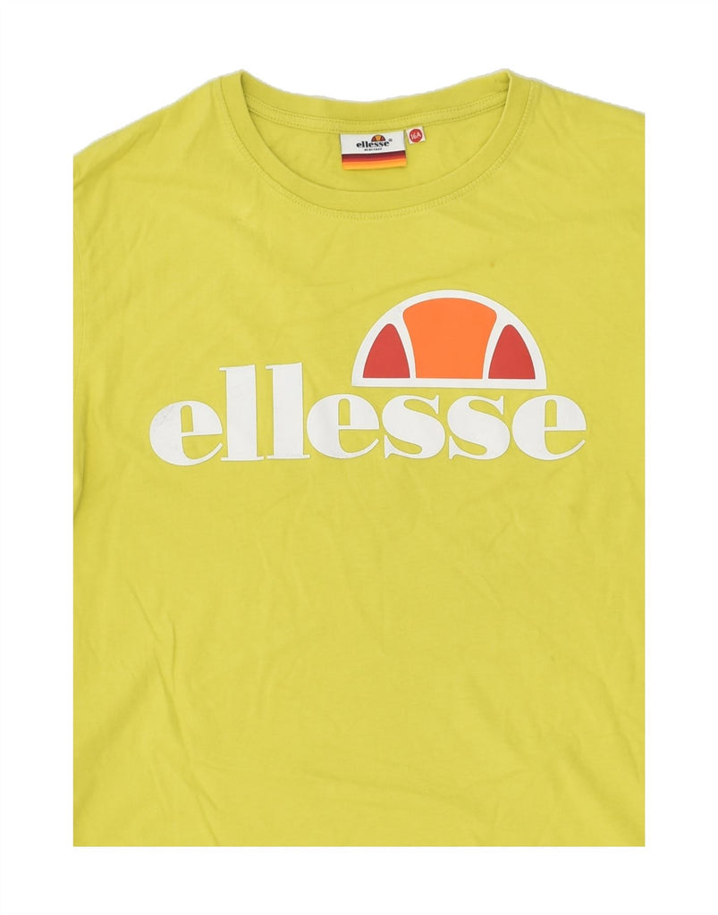 ELLESSE Boys Graphic T-Shirt Top 15-16 Years Green Cotton | Vintage Ellesse | Thrift | Second-Hand Ellesse | Used Clothing | Messina Hembry 