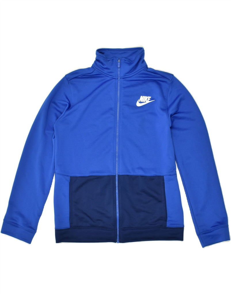 NIKE Boys Graphic Tracksuit Top Jacket 13-14 Years XL Blue Colourblock | Vintage Nike | Thrift | Second-Hand Nike | Used Clothing | Messina Hembry 