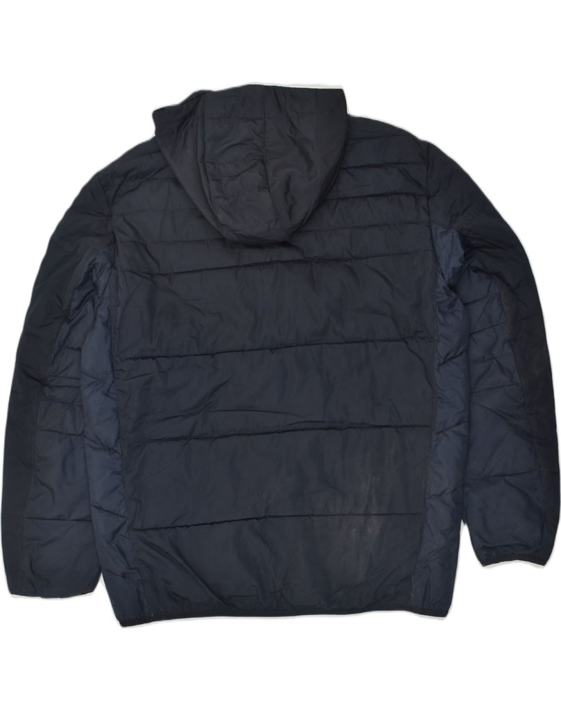 JACK & JONES Mens Hooded Padded Jacket UK 44 2XL Navy Blue | Vintage Jack & Jones | Thrift | Second-Hand Jack & Jones | Used Clothing | Messina Hembry 