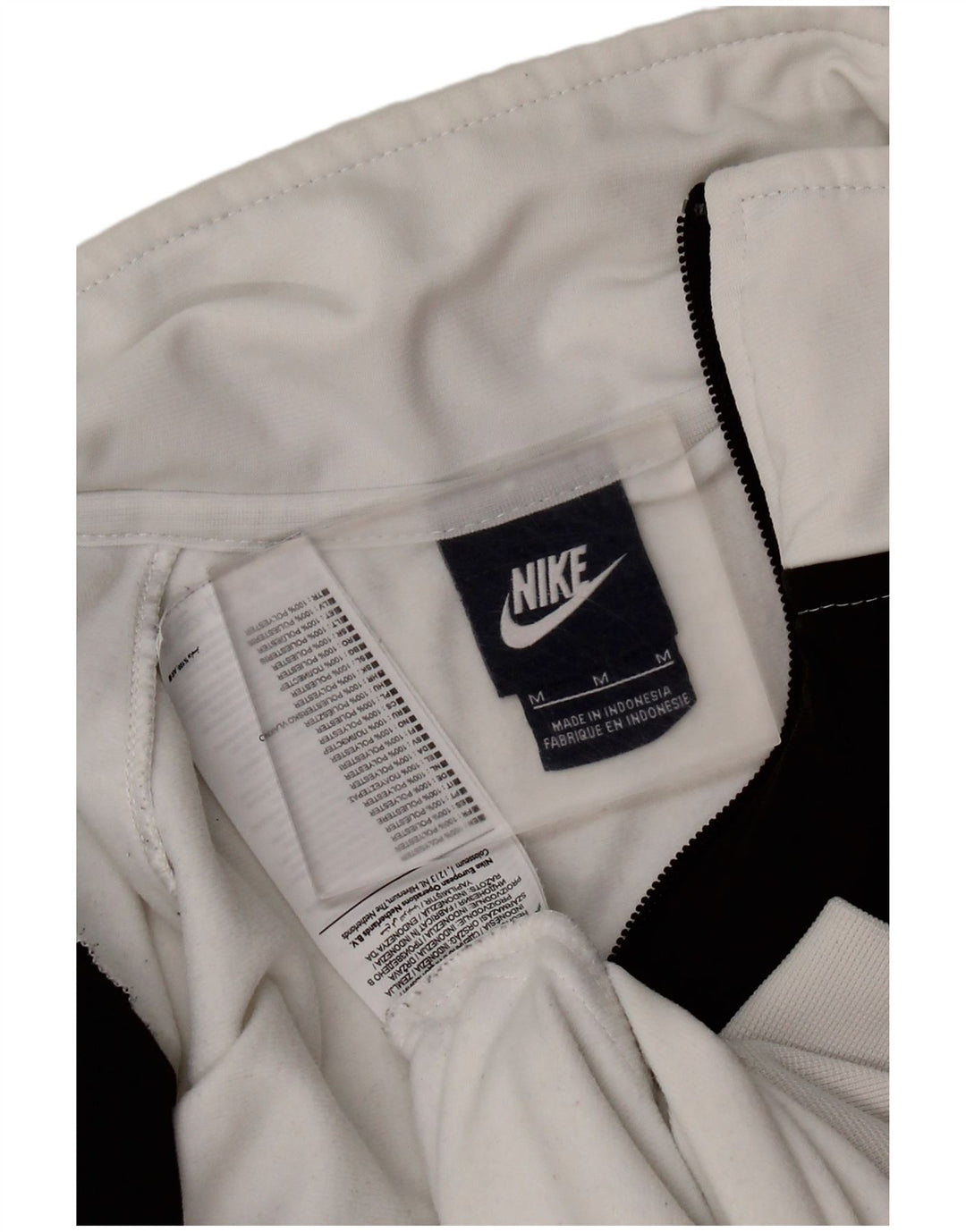 NIKE Mens Graphic Tracksuit Top Jacket Medium White Colourblock Polyester