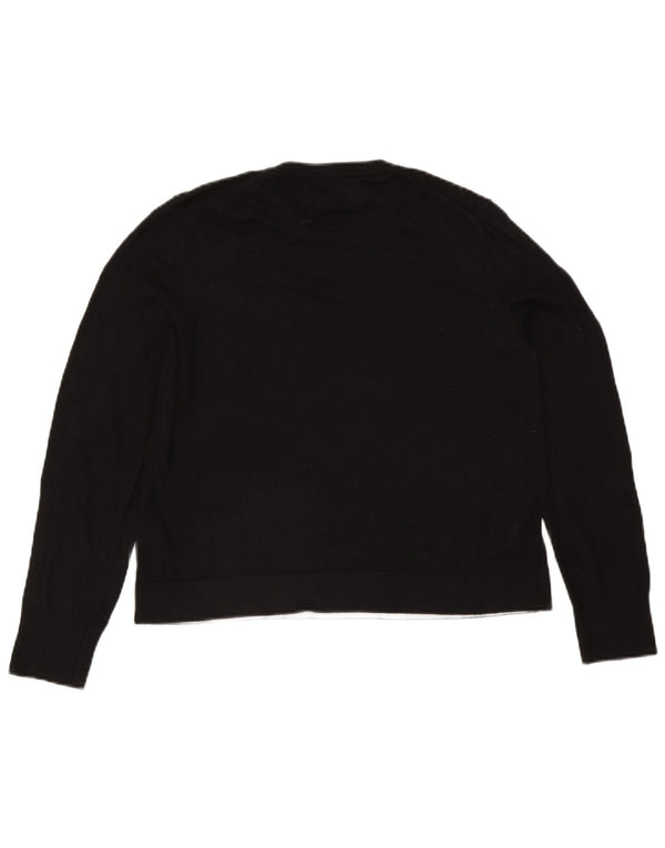 Calvin Klein Jeans Mens Crop Crew Neck Jumper Sweater UK 16 Large Black
