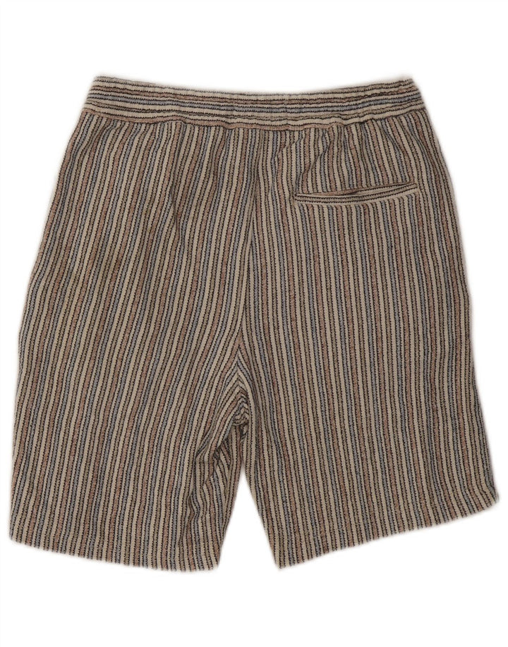 Zara Womens Chino Shorts Small W30  Multicoloured Striped Cotton