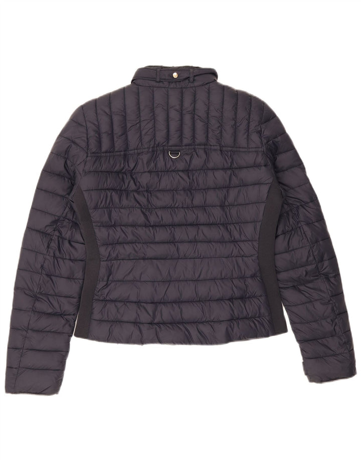 Zara Womens Padded Jacket UK 10 Small Navy Blue Nylon