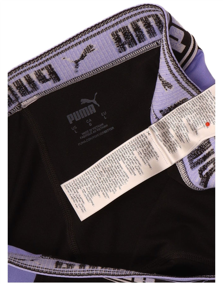 Puma Womens Graphic Leggings UK 16 Large Black Colourblock Polyester