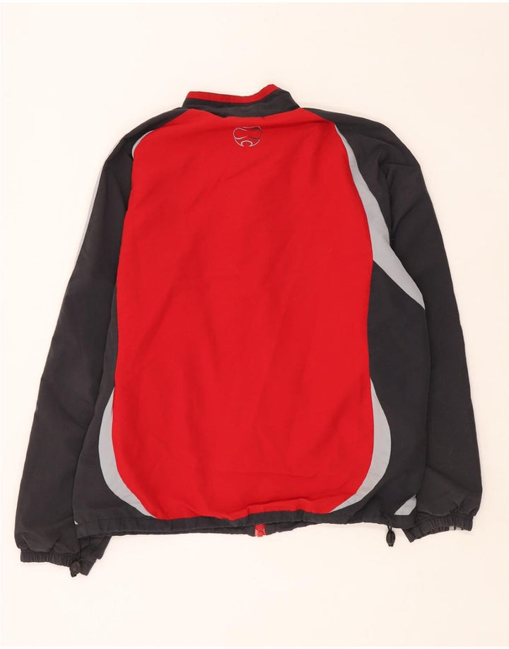 ADIDAS Mens Tracksuit Top Jacket UK 40/42 Medium Red Colourblock Polyester