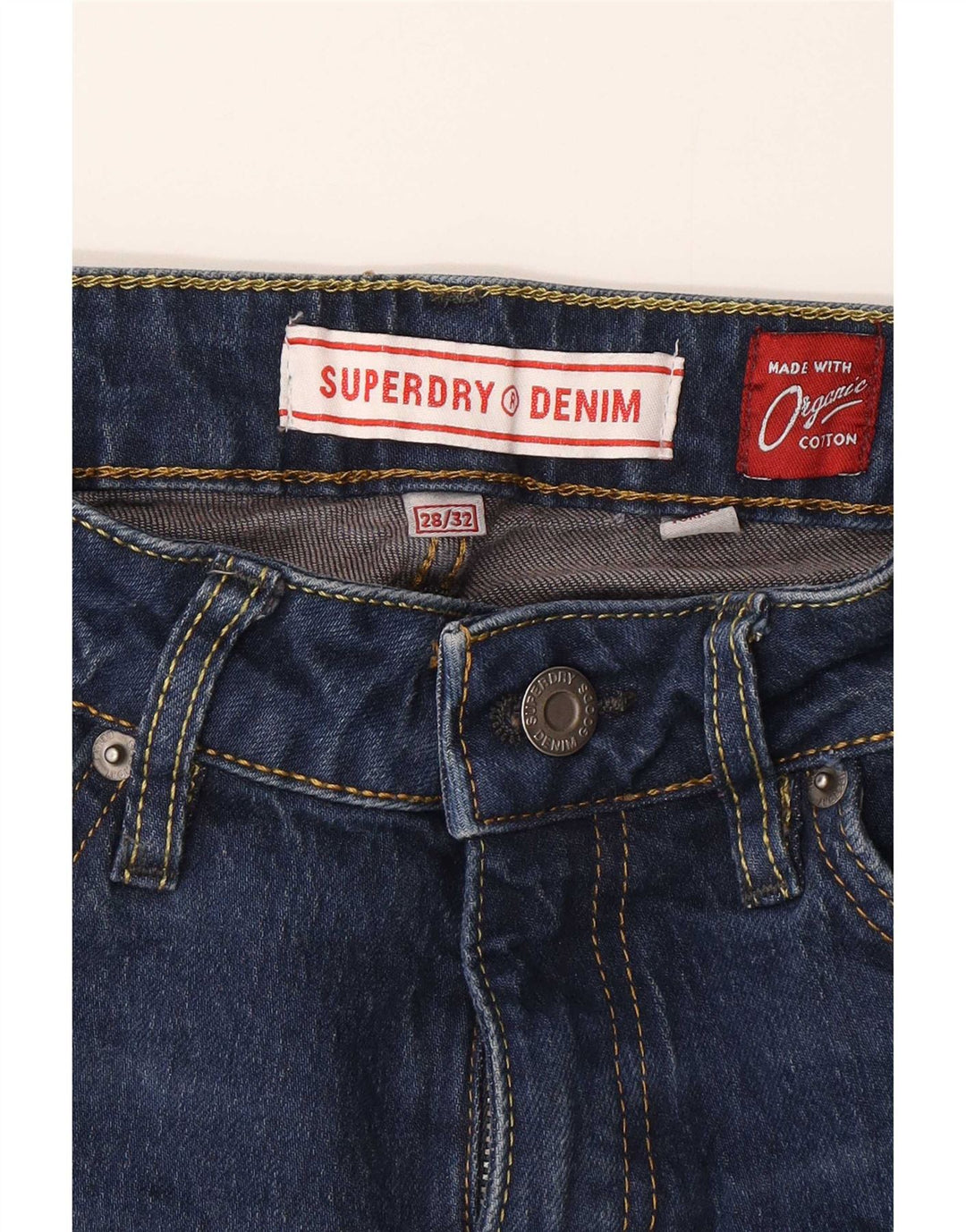 Superdry Womens Flared Jeans W28 L32 Navy Blue Cotton
