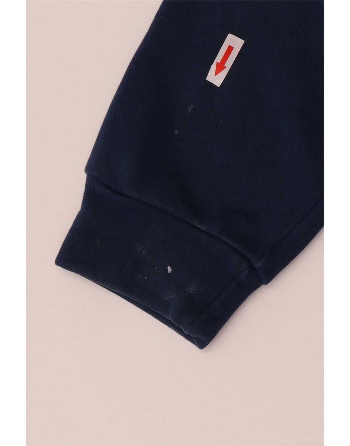 Adidas Mens Sweatshirt Jumper Medium Blue Colourblock Cotton