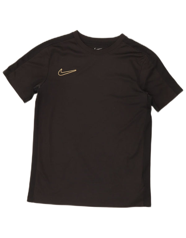 NIKE Boys Dri Fit T-Shirt Top 12-13 Years Large Black Polyester