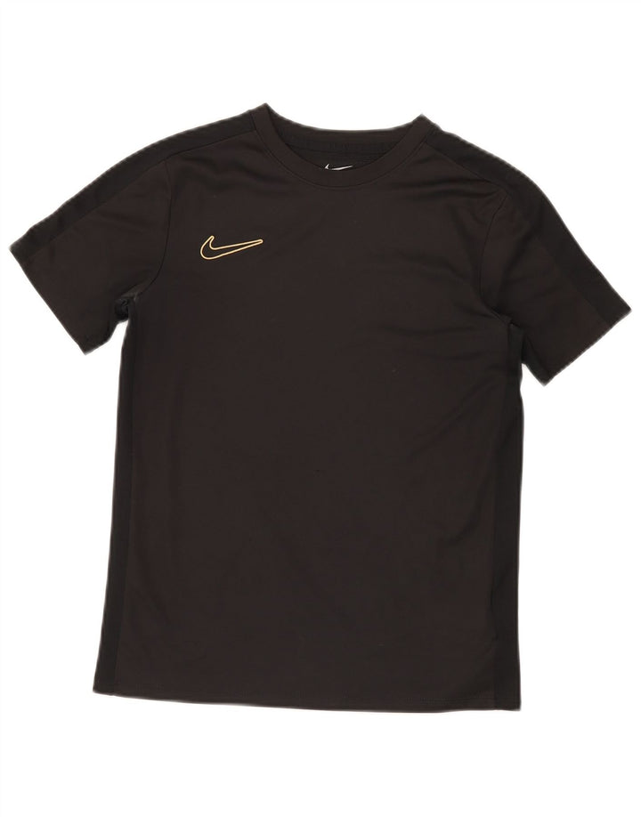 NIKE Boys Dri Fit T-Shirt Top 12-13 Years Large Black Polyester