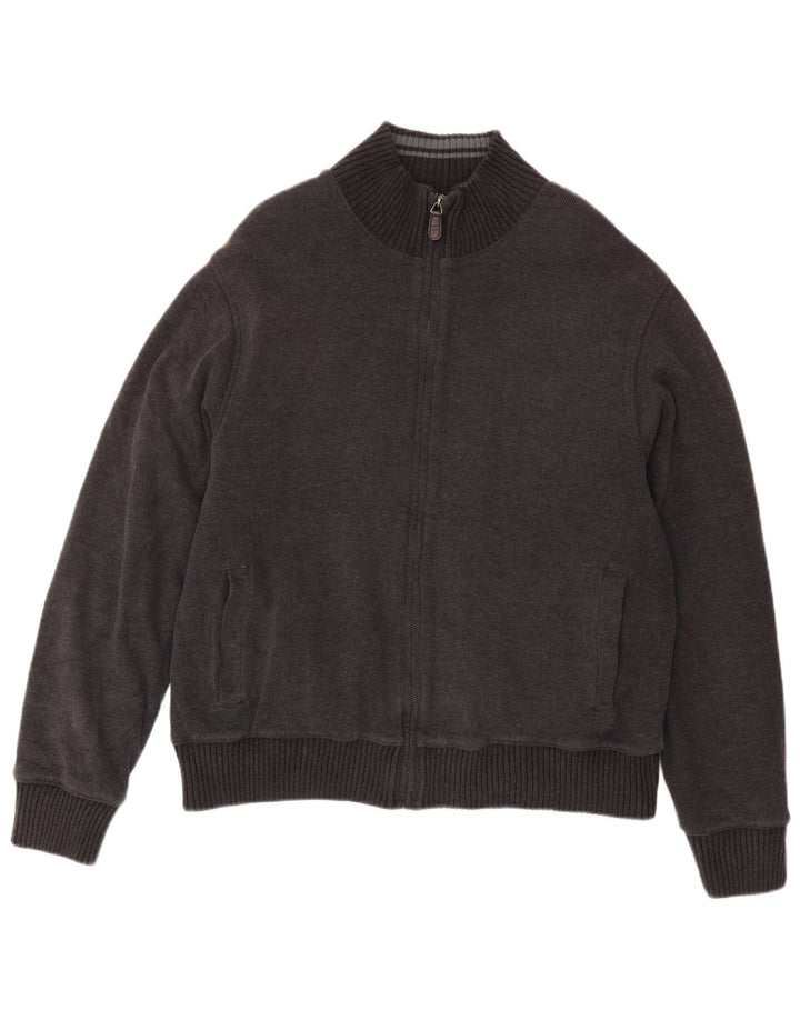 Marks & Spencer Mens Blue Harbour Cardigan Sweater Large Grey Cotton