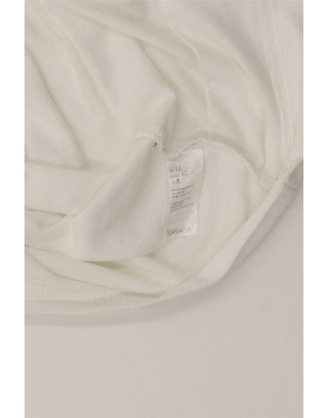 Topshop Womens Crop T-Shirt Top UK 12 Medium White Polyester