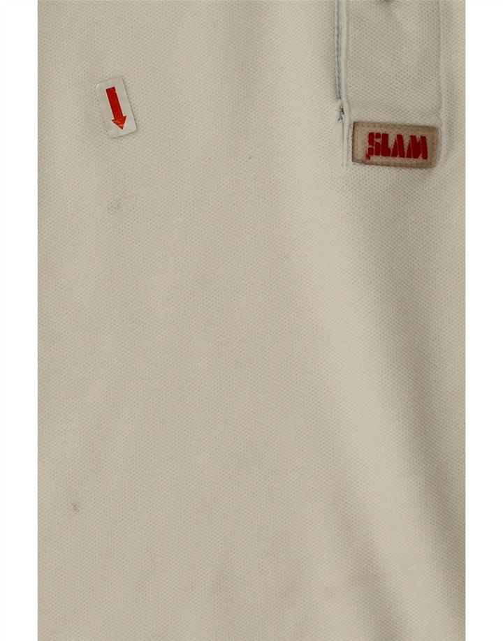 Slam Mens Polo Shirt Large White Cotton