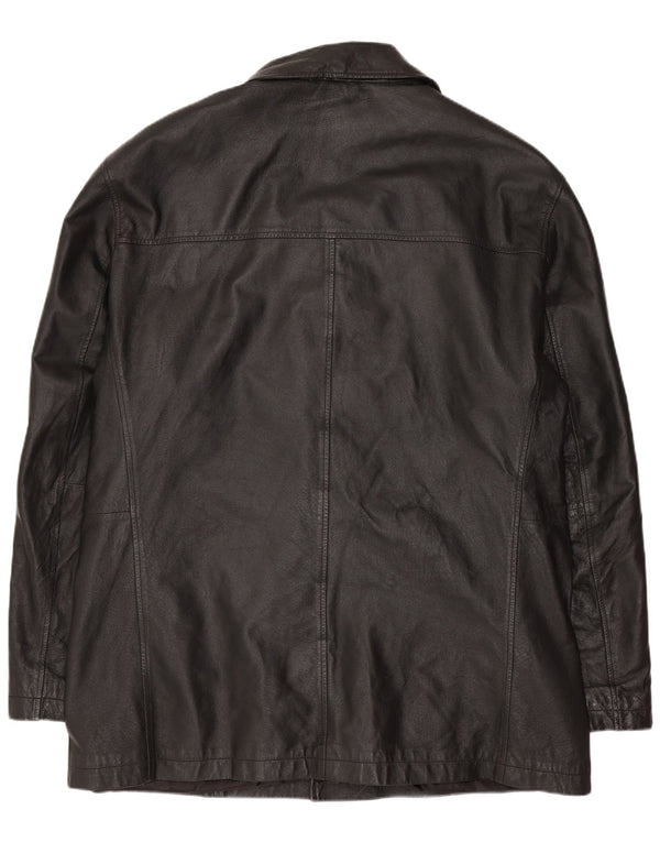 Route 66 Mens Leather Jacket UK 44 2XL Black Leather