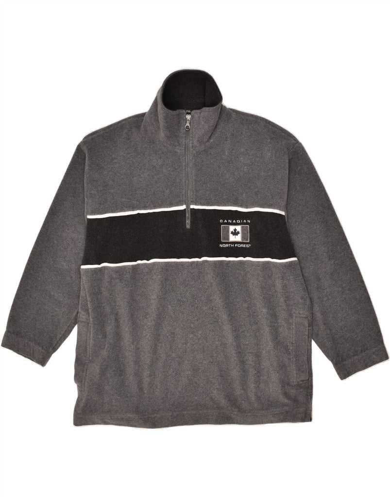 CAMPAGNOLO Mens Zip Neck Fleece Jumper Large Grey | Vintage Campagnolo | Thrift | Second-Hand Campagnolo | Used Clothing | Messina Hembry 