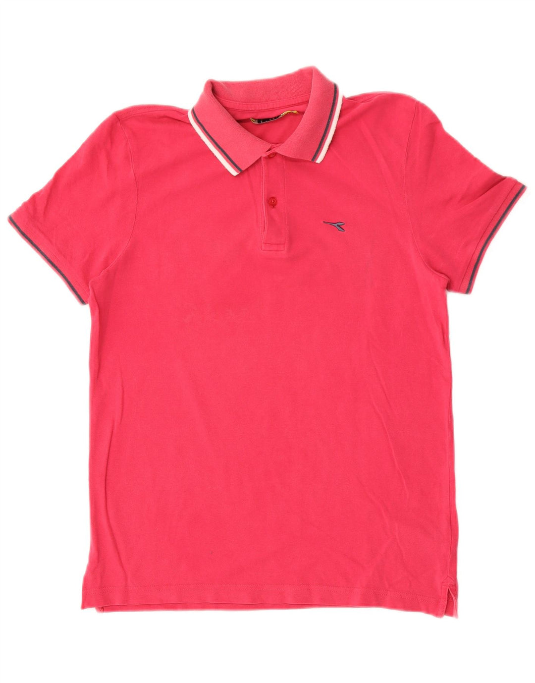 Diadora Mens Polo Shirt Medium Pink Cotton