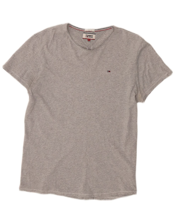 Tommy Hilfiger Womens Slim Fit T-Shirt Top UK 16 Large Grey Cotton