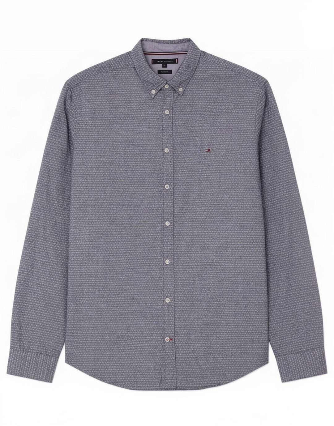 Tommy Hilfiger Mens Regular Fit Shirt Large Blue Spotted Cotton