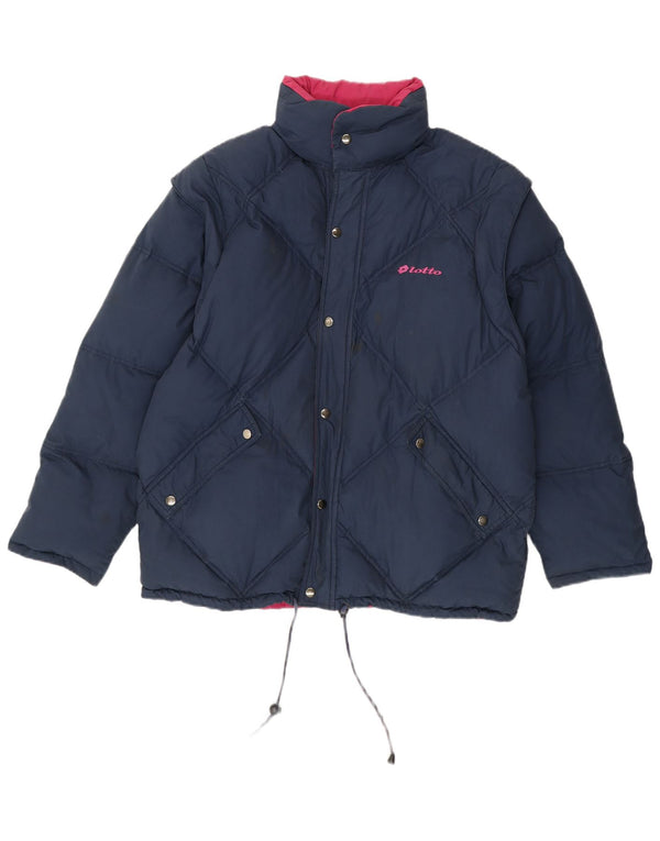 Lotto Mens Reversible Padded Jacket UK 36 Small Navy Blue Polyester