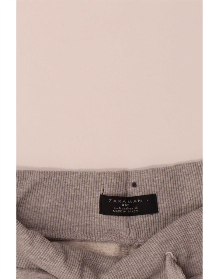 Zara Mens Tracksuit Trousers Medium Grey Cotton