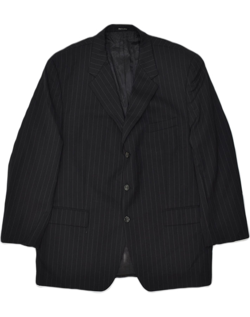 CHAPS Mens 3 Button Blazer Jacket UK 42 XL Black Pinstripe | Vintage Chaps | Thrift | Second-Hand Chaps | Used Clothing | Messina Hembry 