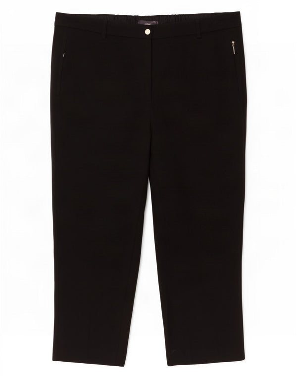 Marks & Spencer Womens High Waist Cropped Trousers UK 18 XL W38 L26 Black
