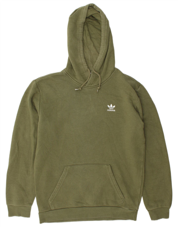 Adidas Mens Hoodie Jumper Small Green Cotton