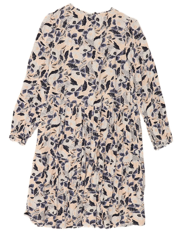 Fat Face Womens Long Sleeve Tiered Dress UK 14 Medium Multicoloured Floral