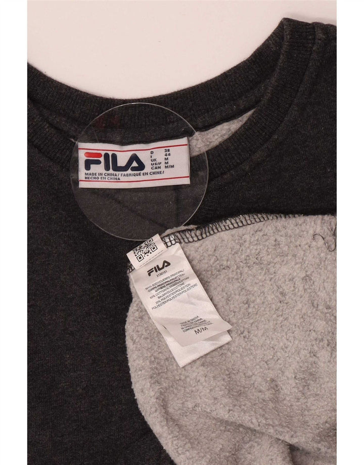 Fila Mens Sweatshirt Jumper Medium Grey Cotton