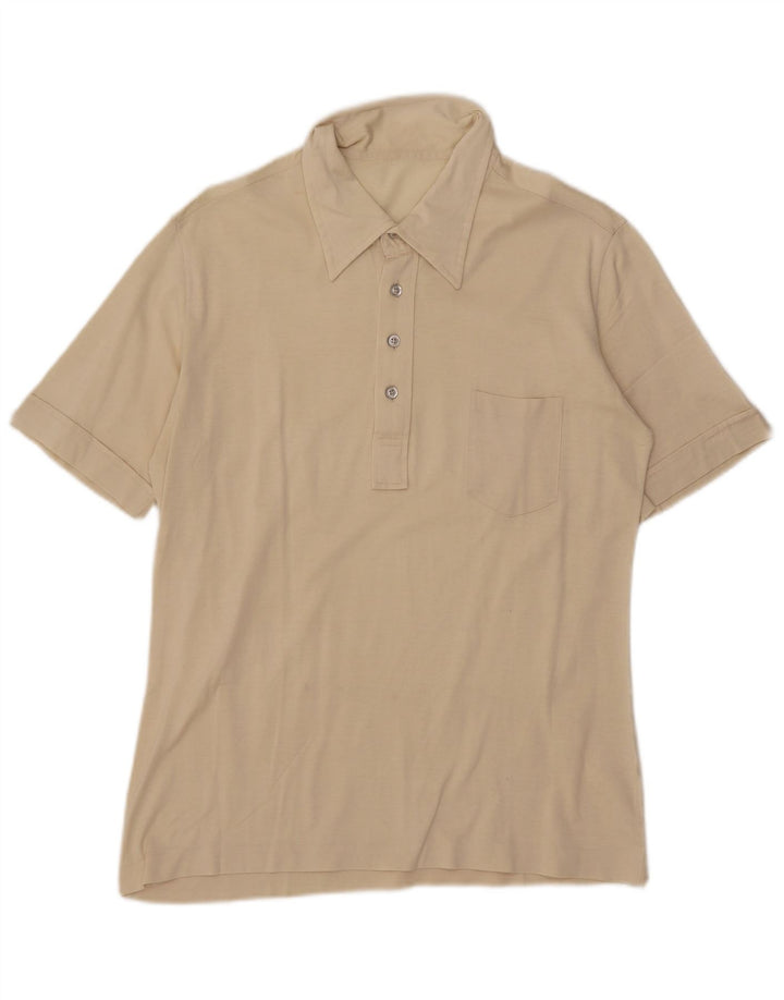 Vintage Mens Polo Shirt IT 46 Small Beige