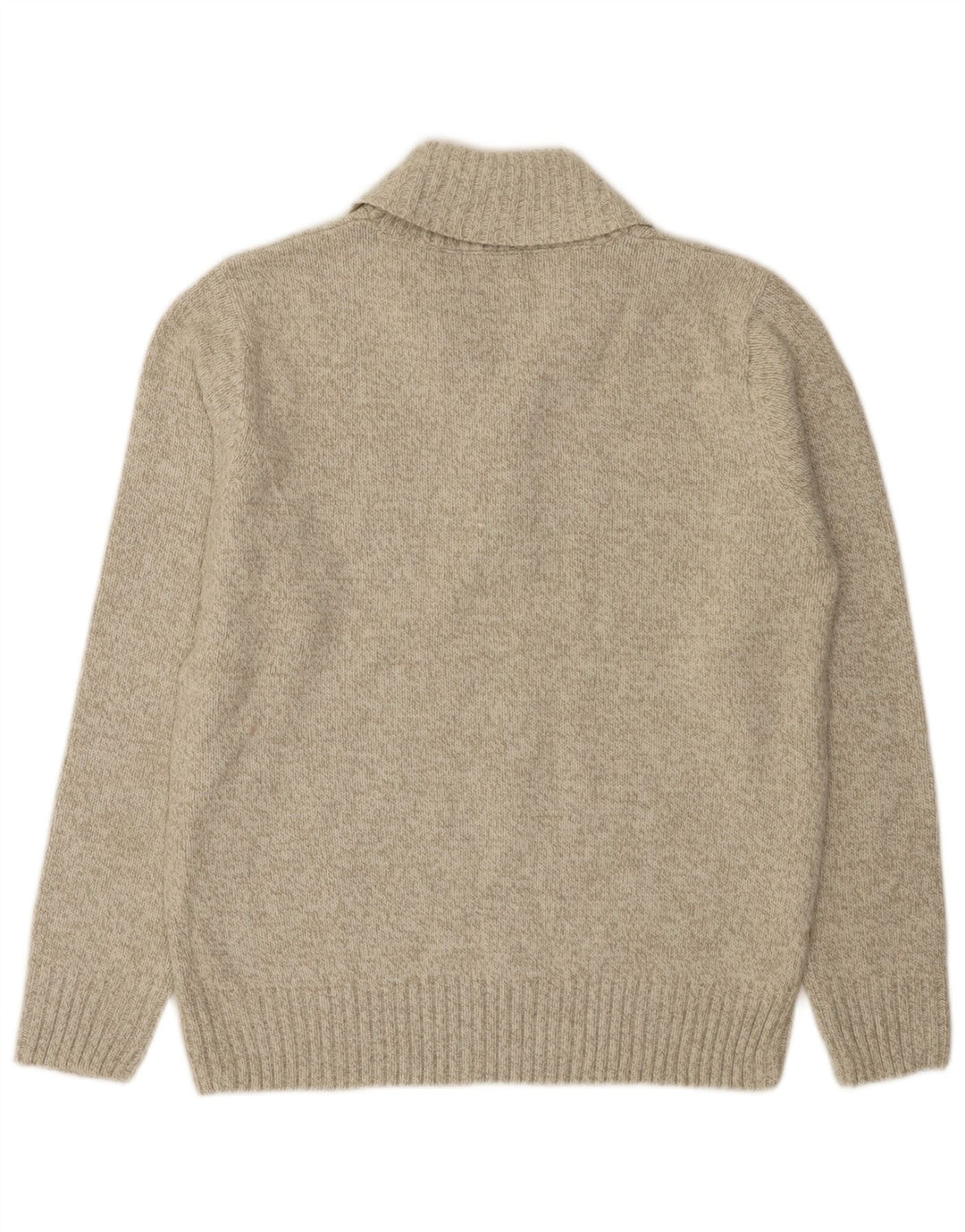 Marks & Spencer Mens Shawl Neck Jumper Sweater Medium Green Flecked Acrylic