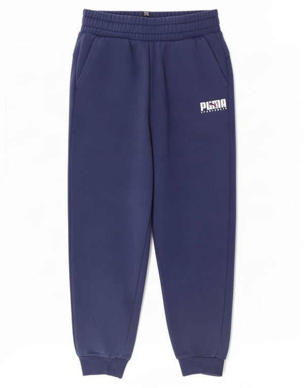 Puma Boys Tracksuit Trousers Joggers 11-12 Years Navy Blue Cotton