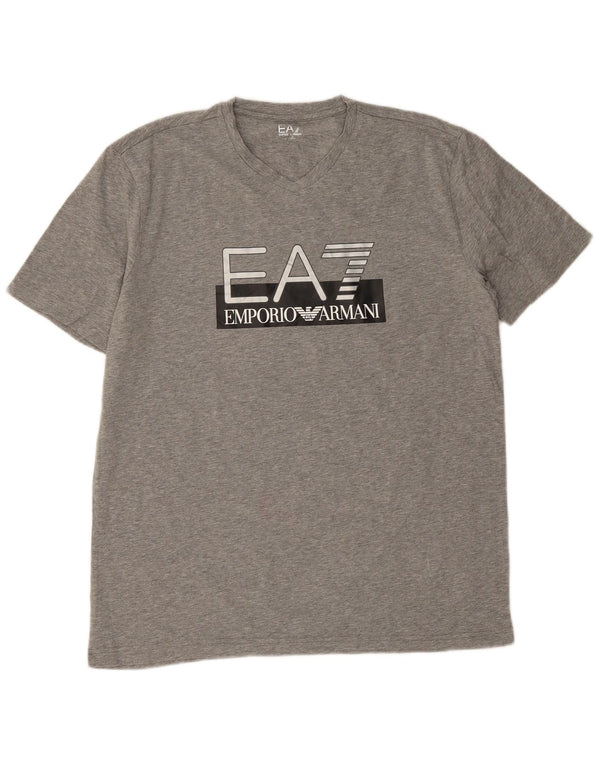 Emporio Armani Mens Graphic T-Shirt Top 2XL Grey Flecked