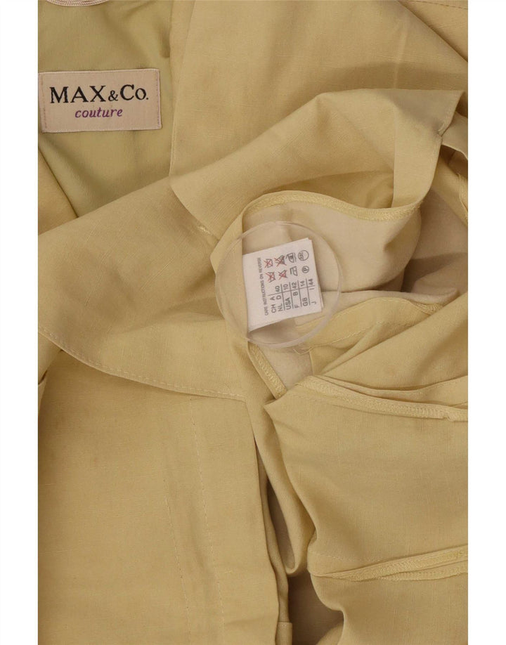 Max&Co. Womens 4 Button Blazer Jacket UK 14 Medium Yellow Silk