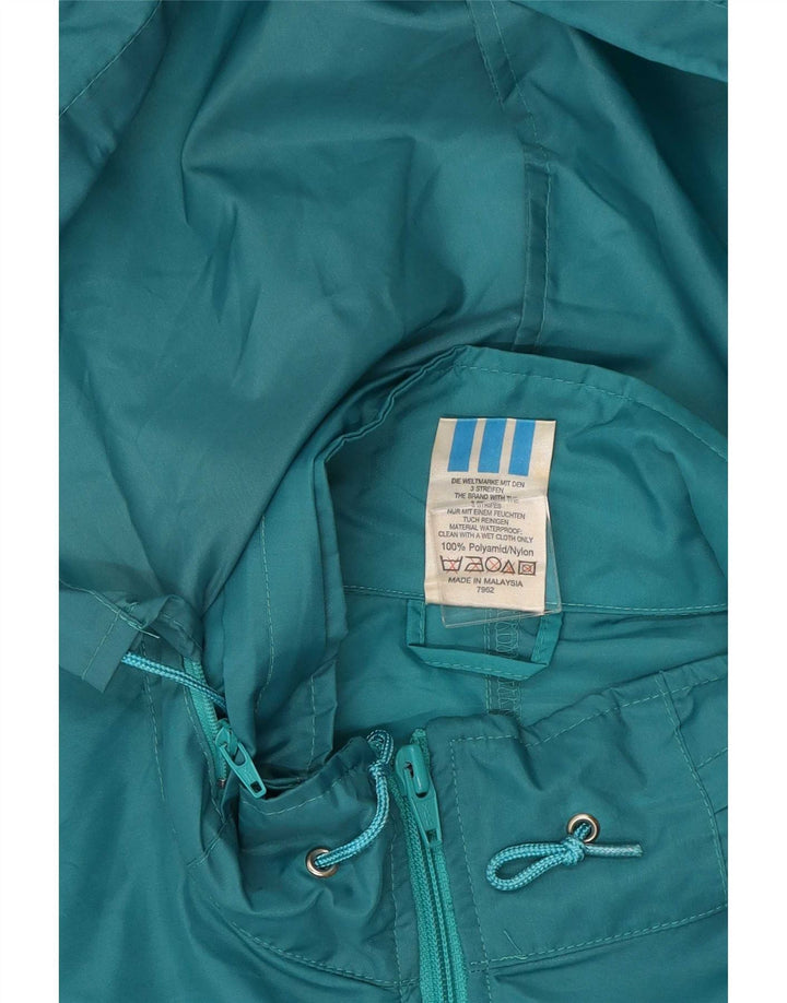 Adidas Mens Hooded Rain Jacket UK 38/40 Medium Turquoise Colourblock