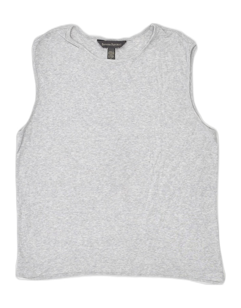 BANANA REPUBLIC Womens Vest Top UK 10 Small Grey Cotton | Vintage | Thrift | Second-Hand | Used Clothing | Messina Hembry 