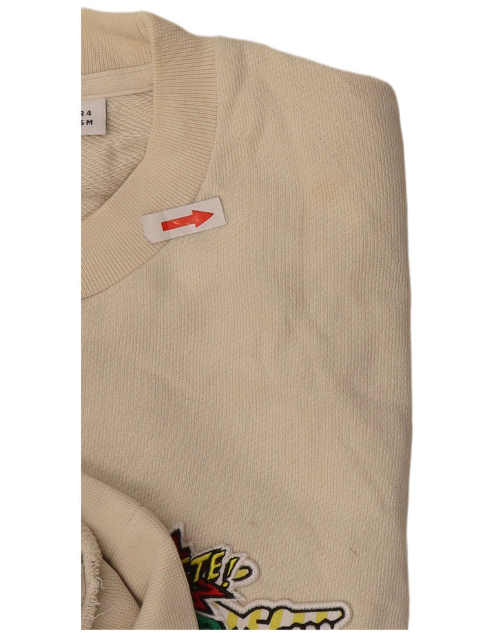 Lacoste Mens Graphic Classic Fit Sweatshirt Jumper Size 4 Medium Beige