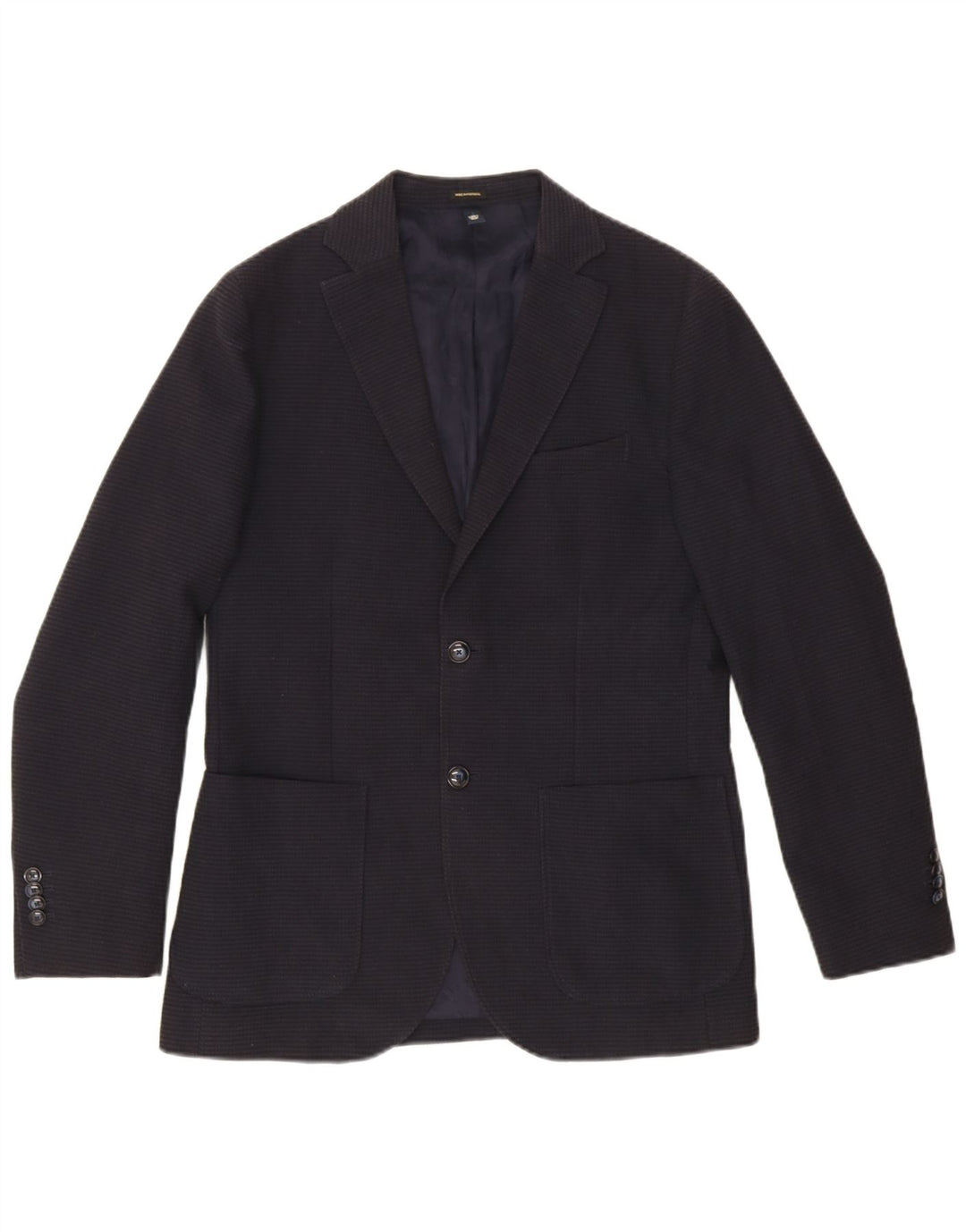 Massimo Dutti Mens 2 Button Blazer Jacket EU 48 Medium Navy Blue Acetate