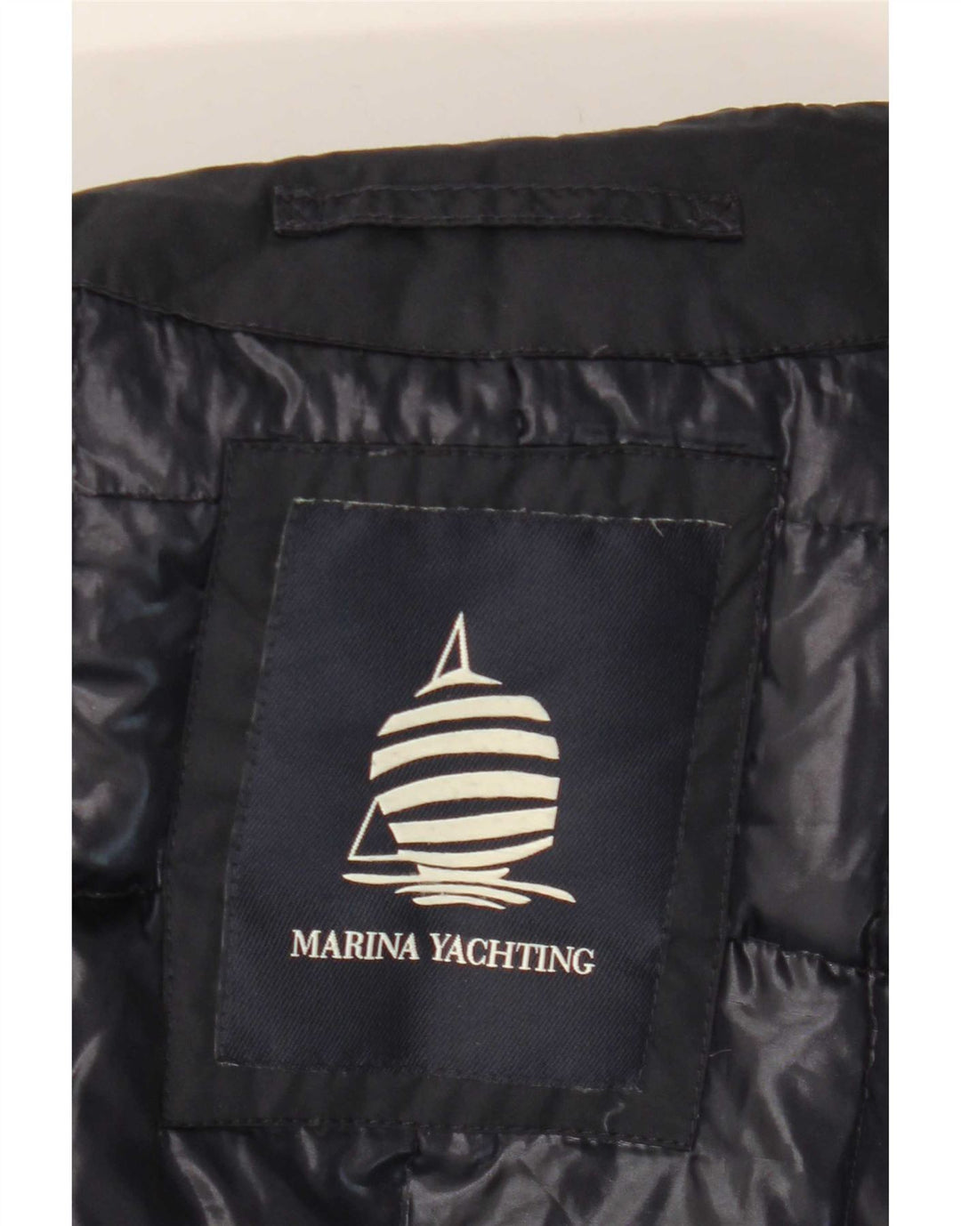 Marina Yachting Mens Hooded Padded Jacket IT 50 Large Navy Blue Polyester