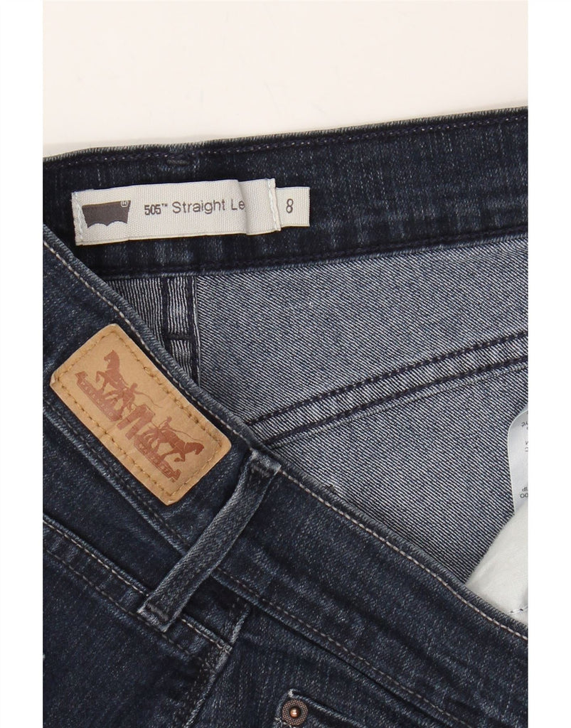 LEVI'S Womens 505 Straight Jeans US 8 Medium W29 L32 Navy Blue Cotton Vintage Levi's and Second-Hand Levi's from Messina Hembry 
