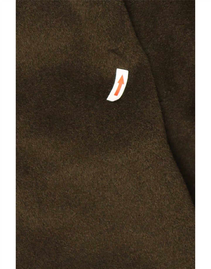 Max Mara Womens Overcoat UK 12 Medium Khaki Virgin Wool