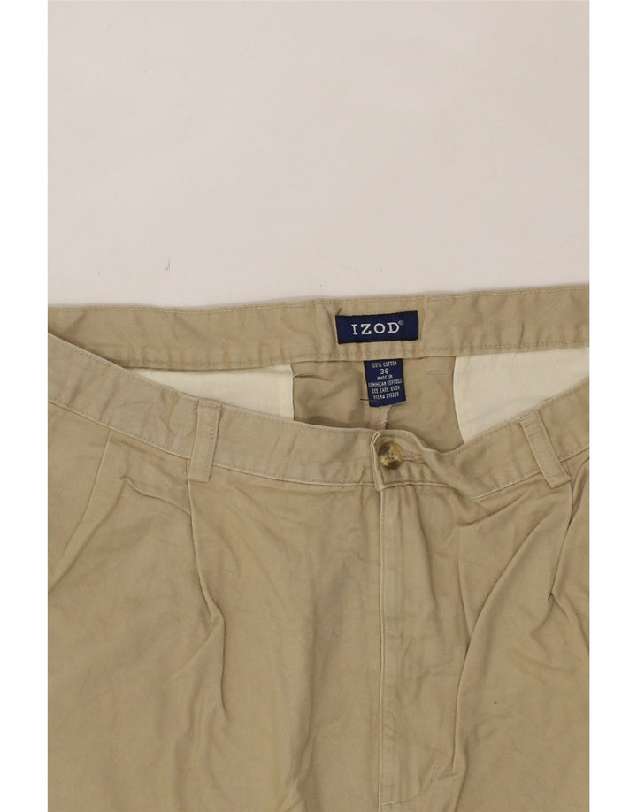 IZOD Mens Chino Shorts W38 XL Beige Cotton Vintage Izod and Second-Hand Izod from Messina Hembry 