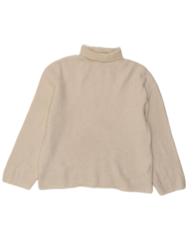Zara Womens Oversized Roll Neck Jumper Sweater UK 10 Small White Acrylic