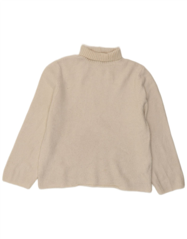 Zara Womens Oversized Roll Neck Jumper Sweater UK 10 Small White Acrylic