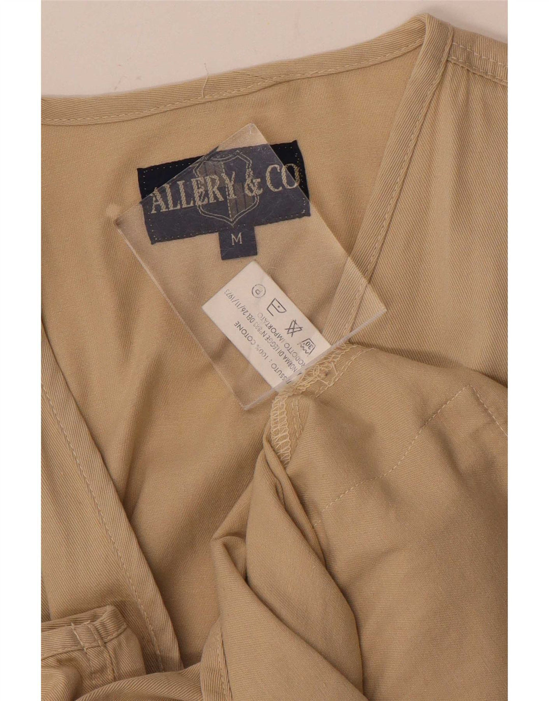 Vintage Mens Utility Gilet UK 38 Medium Beige Cotton