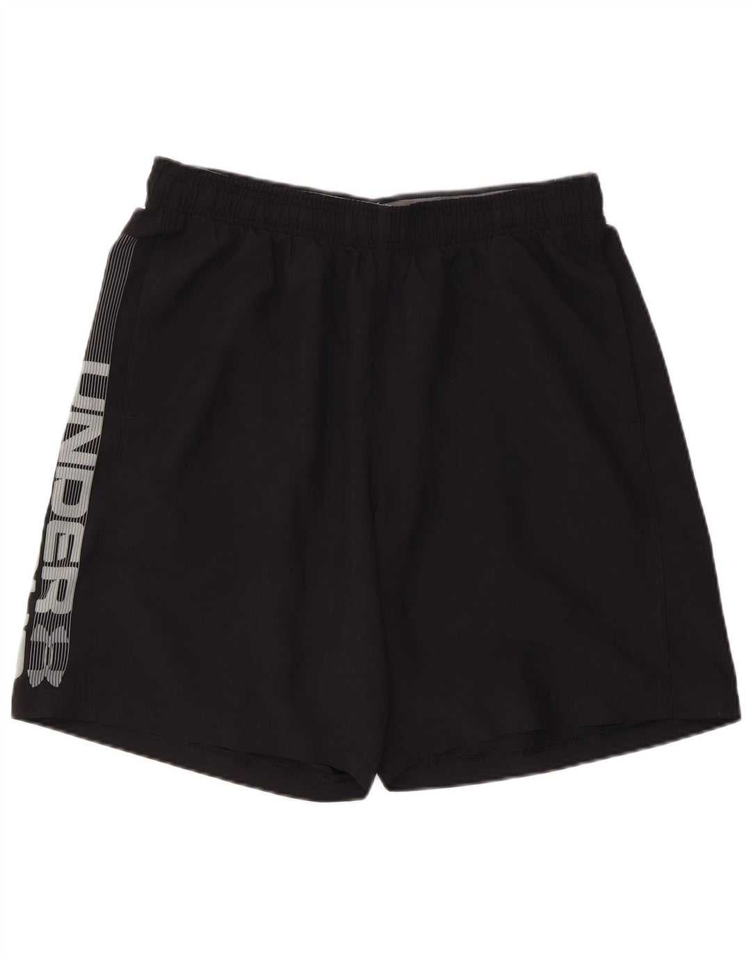 UNDER ARMOUR Mens Heat Gear Graphic Sport Shorts Large  Black Polyester