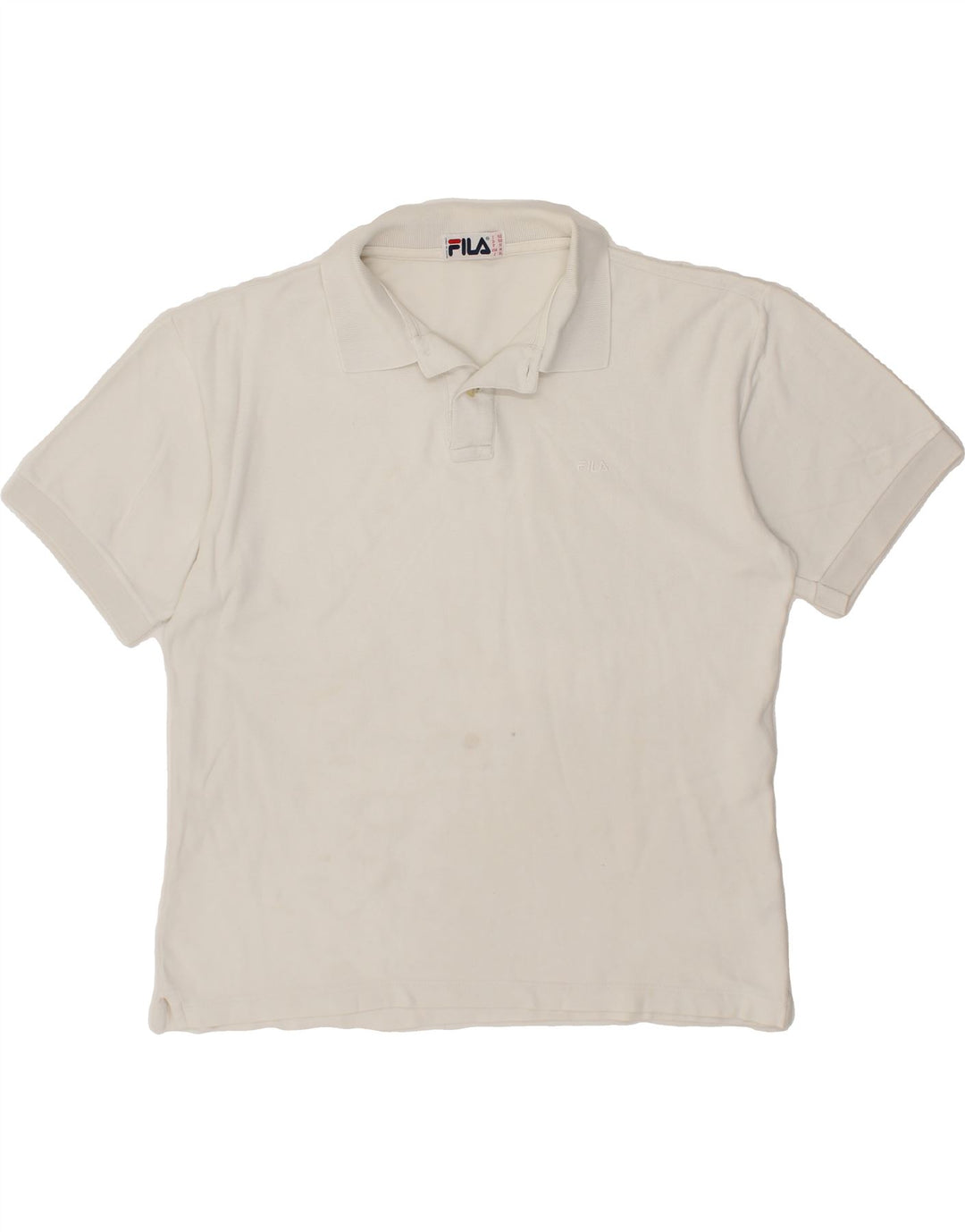 FILA Mens Polo Shirt IT 50 Medium White Cotton Vintage Fila and Second-Hand Fila from Messina Hembry 
