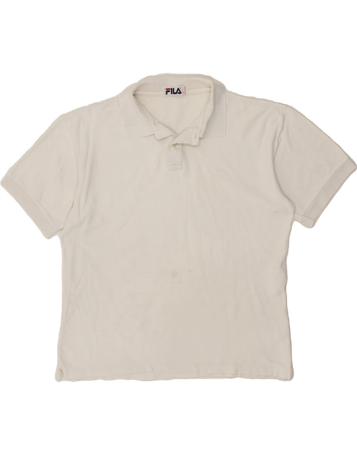 FILA Mens Polo Shirt IT 50 Medium White Cotton Vintage Fila and Second-Hand Fila from Messina Hembry 