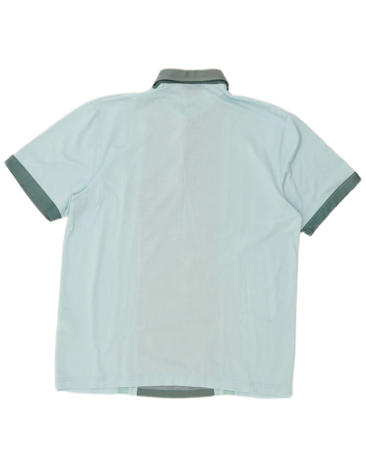 Gabicci Mens Polo Shirt Large Blue Colourblock Cotton