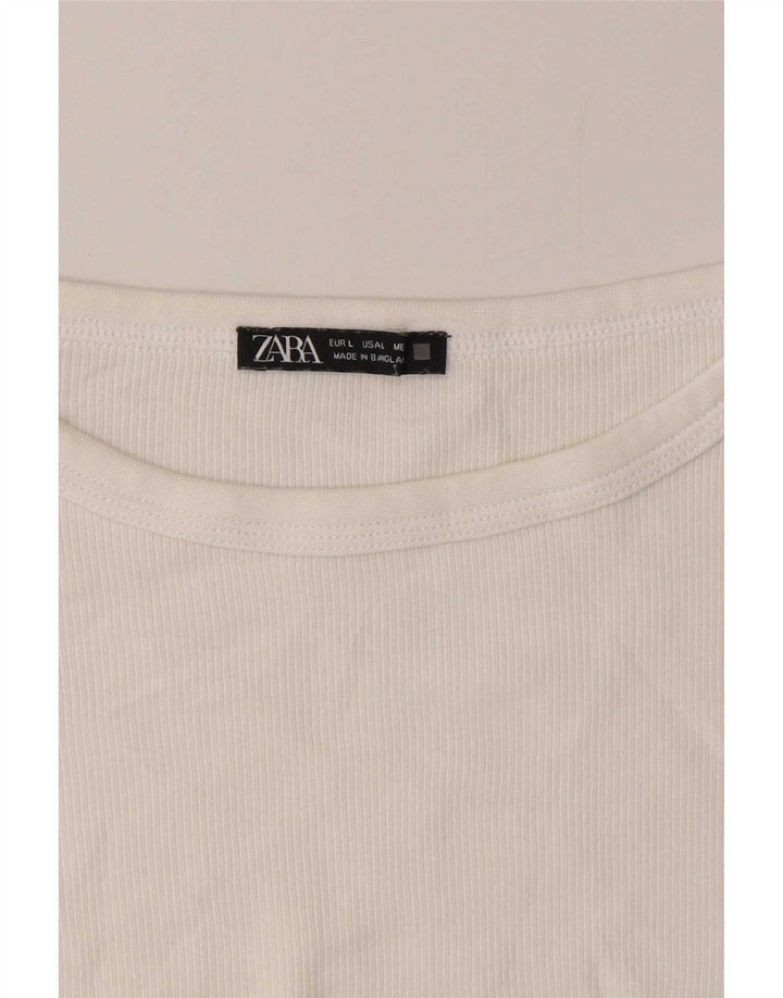 Zara Womens Top Long Sleeve UK 14 Large White