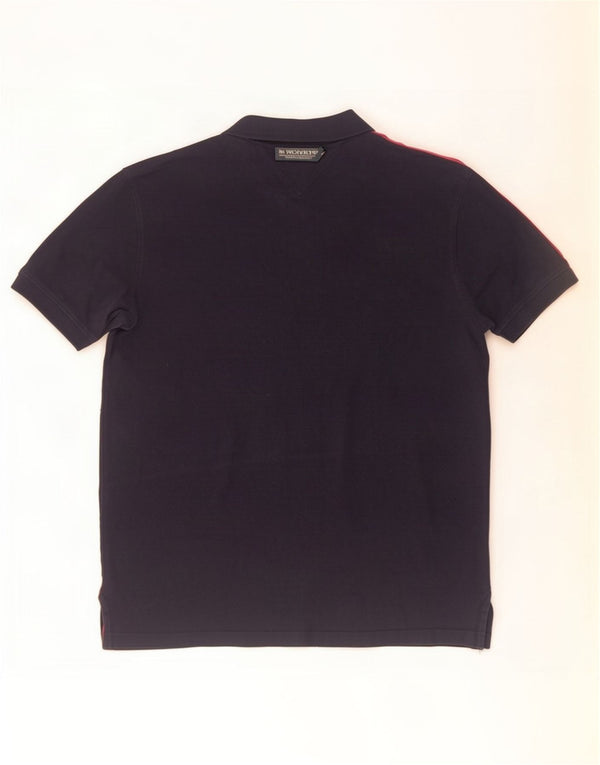 Tommy Hilfiger Mens Regular Fit Polo Shirt XL Navy Blue Colourblock Cotton